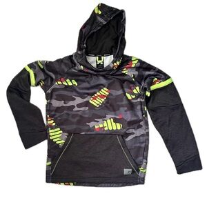Boys Camouflage Hoodie with Neon Accents